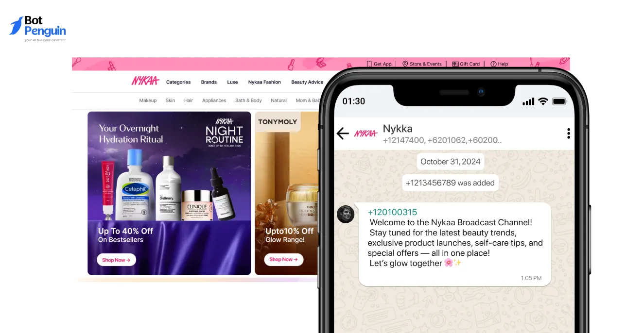 Nykaa — Using Broadcast for Direct Customer Updates