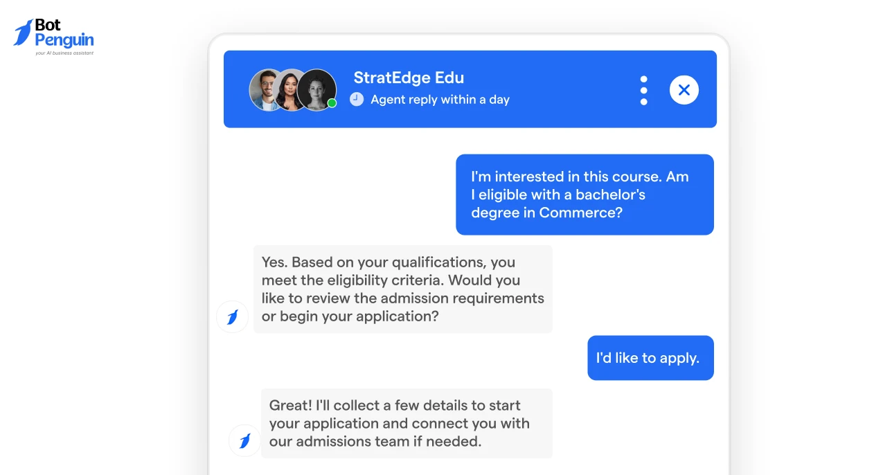 Example Education Chat Flow