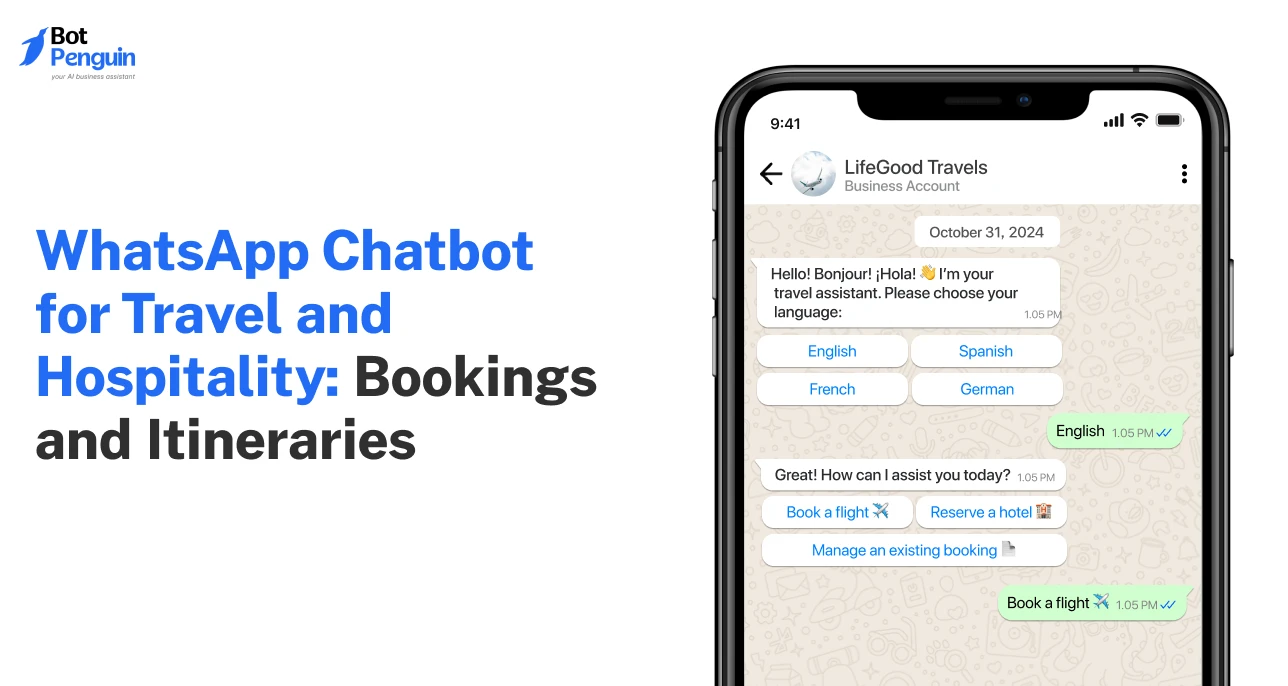 WhatsApp Chatbot for Travel and Hospitality: Bookings and Itineraries