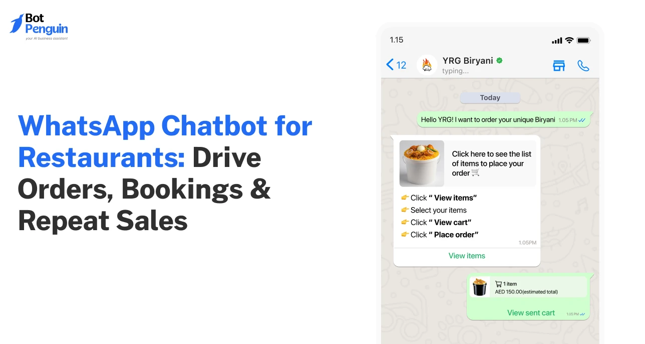 WhatsApp Chatbot for Restaurants: Drive Orders, Bookings & Repeat Sales