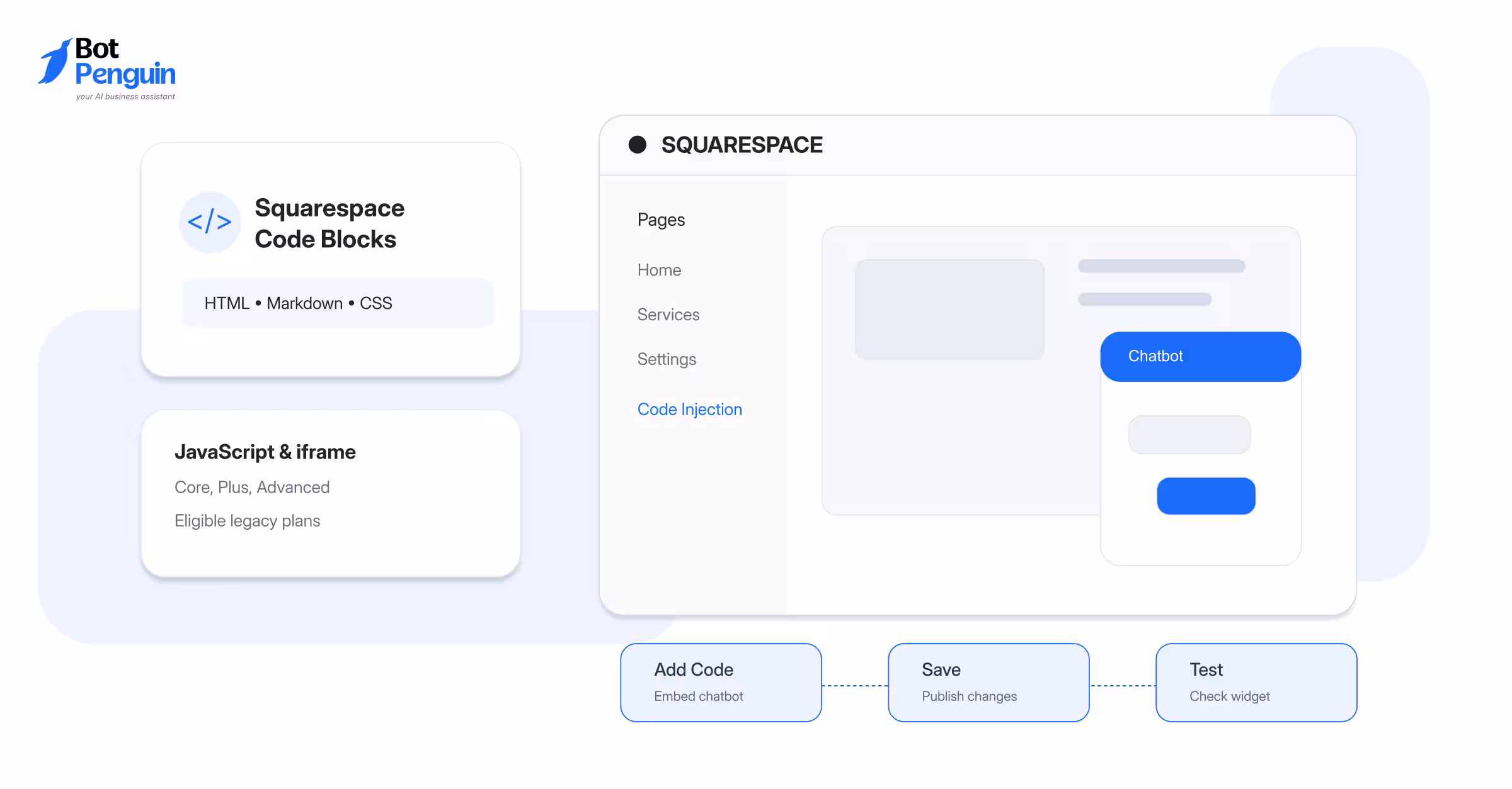 Add the Chatbot to Squarespace Sitewide